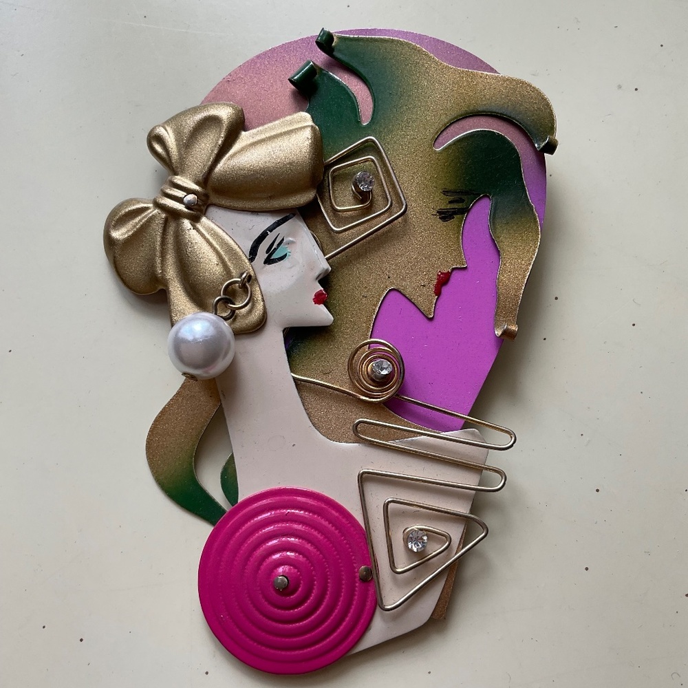 Vintage Metal art brooch
